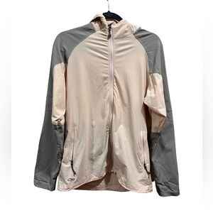 Outdoor Research Cream and Gray Men’s Windbreaker Lightweight Jacket Large